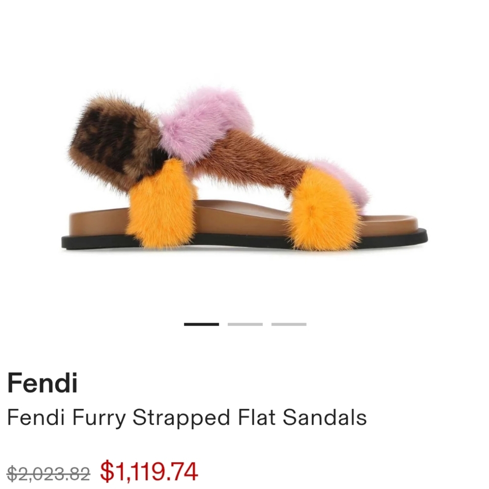 Fendi Multicolor Mink Fur Dad Sandals
